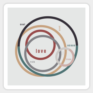 for Love || words & circles Sticker